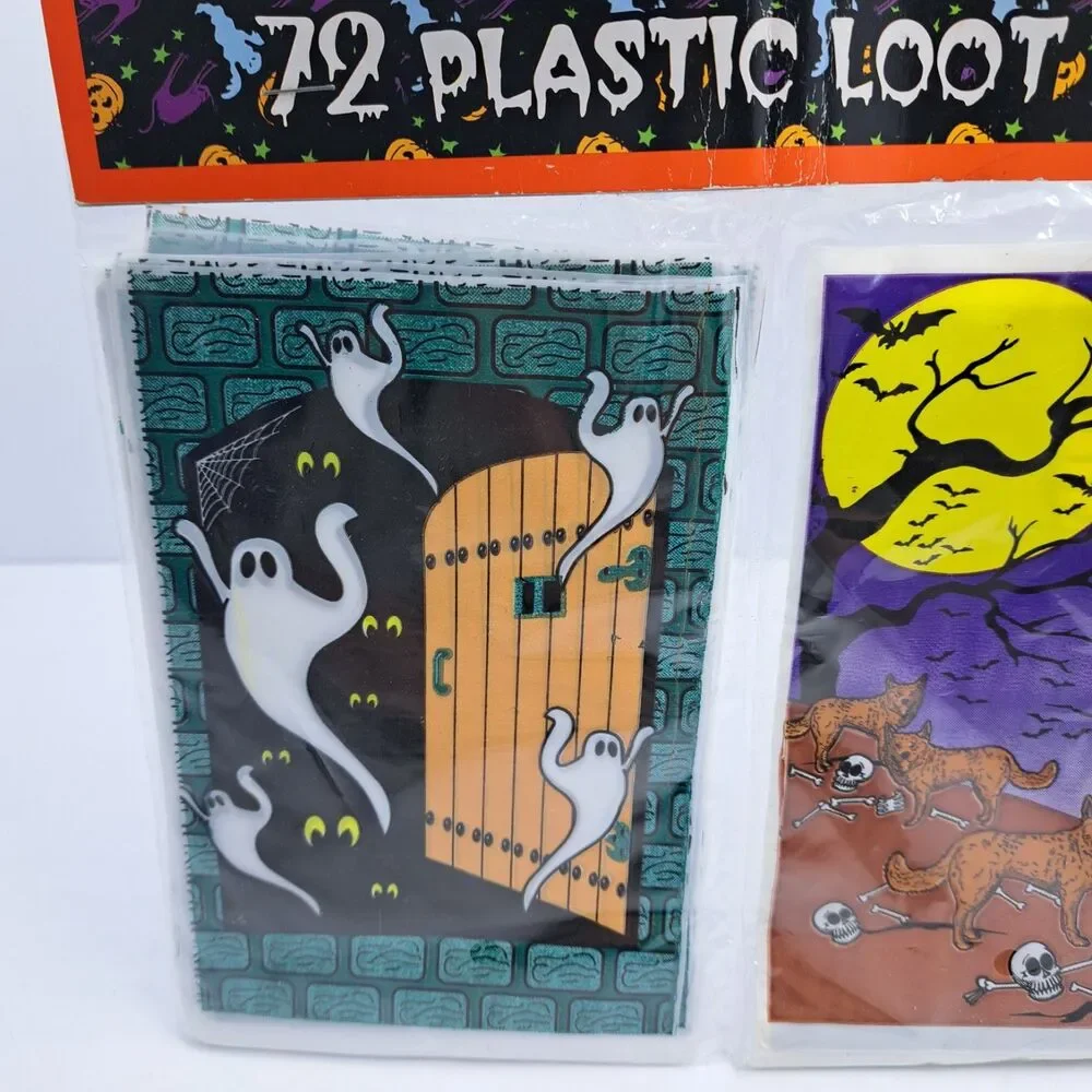 Vintage Halloween Treat Bags Goody Pack Loot Ghost Witch Pumpkin 90s Fun World